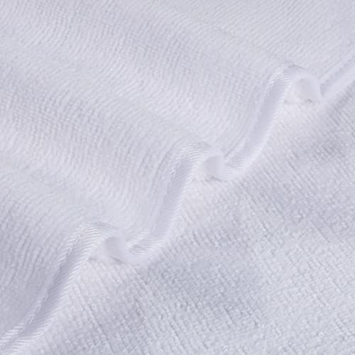 POLYTE Quick Dry Lint Free Microfiber Hand Towel, 16 x 30 in, Set of 4 (White) - color: White