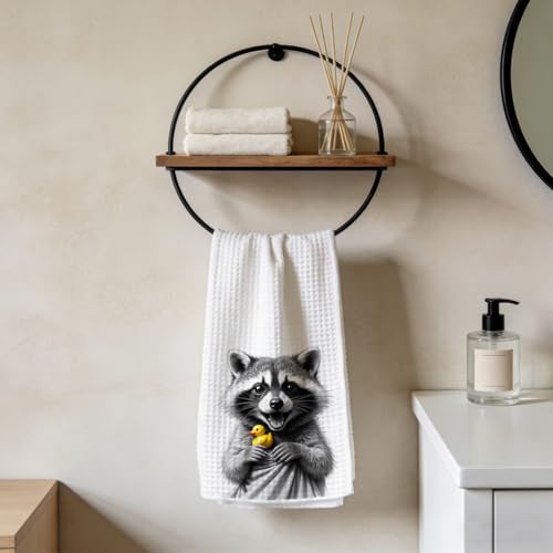Funny Raccoon Hand Towels,Reusable Microfiber Bathroom Kitchen Towels, Modern Home Decor Gift for Raccoon Lovers, Humorous Gift for Friend Mom 3 - color: Lm 2446