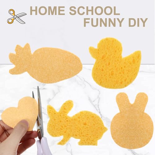Zhengmy 100 Pieces Sponges Bulk Sponges Kitchen Compressed Sponge Natural Dish Sponge Compressed Wood Pulp Cleaning Without Scratching for Kitchen Bathroom, 3.9 x 2.4 x 0.12 Inch (Yellow) - color: Yellow