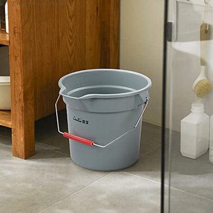 Ramddy 4 Packs 14 Quart Commercial Cleaning Bucket Pail, Heavy Duty Round Utility Pail, Gray