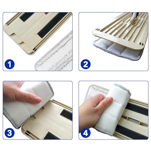 Microfiber Cleaning Pads for Flat Mop Bucket Set : 10 Packs 13" X 4.9" Washable Pads for Floor Cleaning Compatible with Tethys & Most 13 Inch Flat Mop Bucket System - color: 10 Packs - 10 Scrubby