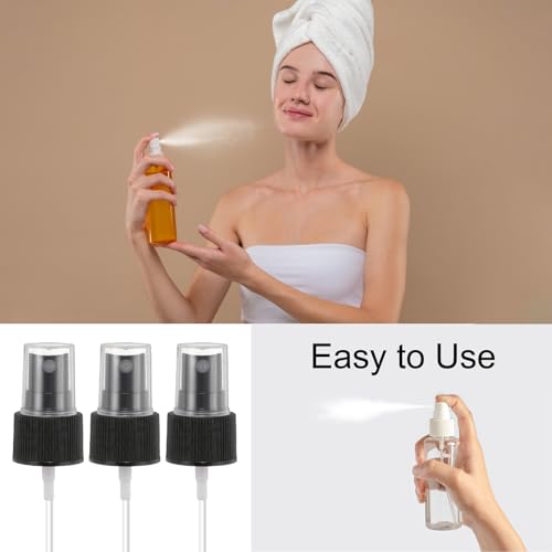 uxcell Spray Top 12Pcs 24/410 Plastic Fine Mist Reusable Replacement Black | Spray Bottle Pump Plastic Top Reusable Replacement for Cosmetic Perfume and Body Sprays Bottle - color: Black, size: 24/410
