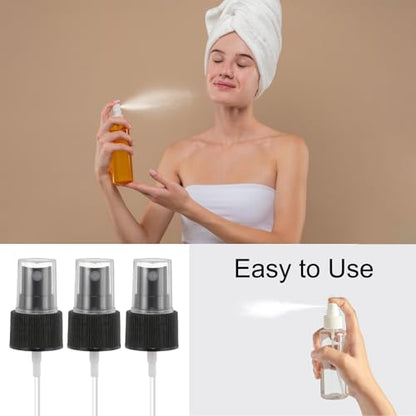 uxcell Spray Top 50Pcs 24/410 Plastic Fine Mist Reusable Replacement Black | Spray Bottle Pump Plastic Top Reusable Replacement for Cosmetic Perfume and Body Sprays Bottle - color: Black, size: 24/410