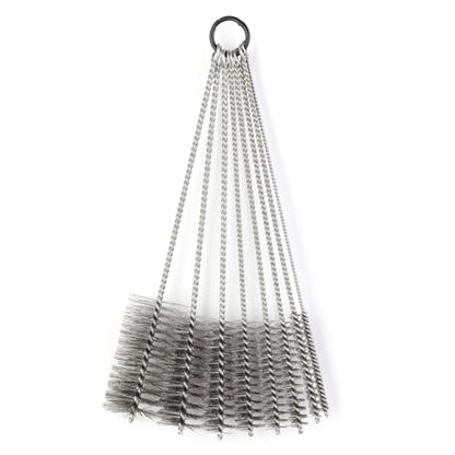 12 Inch Pipe Cleaning Brush Set with Stainless Steel Bristles, Tube Bottle Brush Kit, 8 Sizes for Auto Parts, Bottles, Guns, Tubes, Etc.