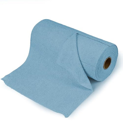 wuyaoyao 50PCS Microfiber Cleaning Cloth Roll, 10"×10" Tear Away Microfiber Towels, Reusable Washable Cloth Paper Towels, Multi-Purpose Cleaning Rags for Car Home Kitchen Garage Shop (Blue) - color: Blue