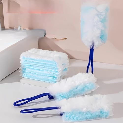 10PCS Duster Refill,Heavy Duty Static Dust Removal Brush Disposable Dusters for Cleaning Furniture Blinds,Cleaning Brush Tools,Blue - color: Blue