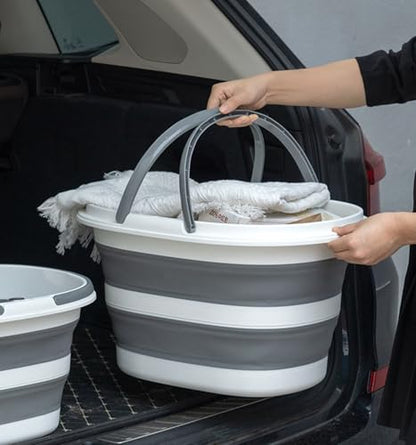 Lesipee Collapsible Bucket 16L with Handles, Foldable Silicone Mop Bucket Space Saving Tub for Laundry, Camping, Beach & Pool Party Ice Bucket, Portable Wash Basin for Home, Car & Outdoor, 4.2 Gallon - style: 16L Bucket