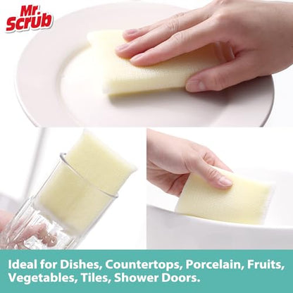 Mr. Scrub All-Purpose Sponges, Non Scratch, for Washing and Cleaning Dishes, Premium Scrub and Scrubbers, 12 Pads, Ideal for Kitchen, Bathroom - size: 12 Pack