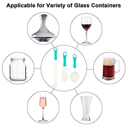 Boao 3 Pcs Decanter Cleaning Brush Wine Glass Decanter Flexible Bottle Brush Set with Cleaning Beads Household Tools for Bottle Goblets Glasses Cups (Blue) - color: Green