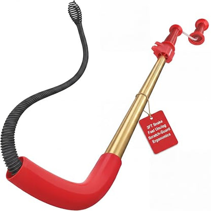 59787 Model K-3 Toilet Auger Clog Remover Toilet Snake for Unclogging with 3-Foot Snake and Bulb Head, Toilet Auger Snake for Unclogging Toilets for Home, Office, School, and More