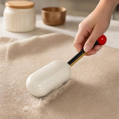 2-in-1 Lint Roller Washable Lint Remover for Clothes Dust Furniture Carseats Pet Hair Reusable Portable Home Outdoor Travel Cleaning Tool (White) - color: White