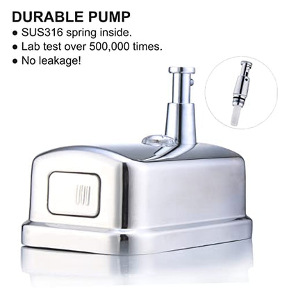 Commercial Soap Dispenser Wall Mount Stainless Steel Manual Liquid Pump Rust-Proof Leak Free for Bathroom (17 fl oz / 500ml) - size: 17 fl oz