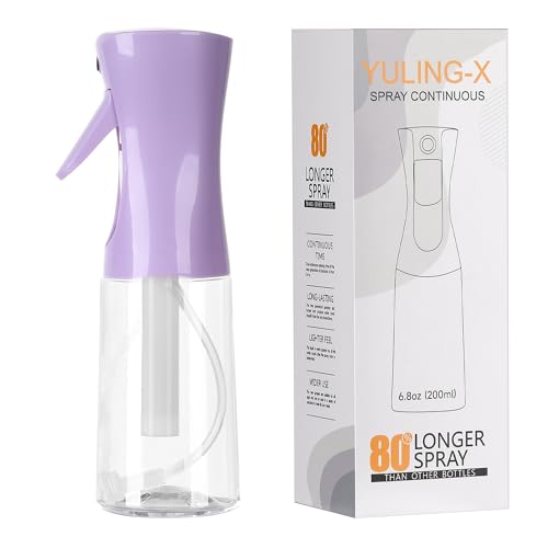 hair spray bottle, ultra-fine spray continuous spray bottle (200ml/6.8oz), used for hair design, vegetation, cleaning and skin care - empty, reusable (Purple) - color: Purple