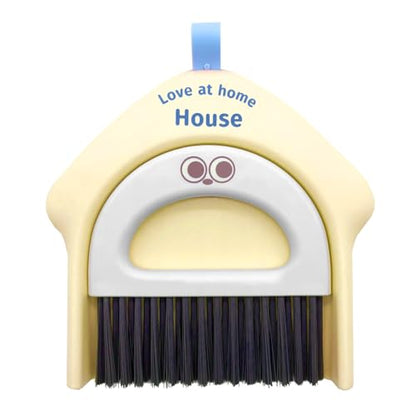 Small Dustpan and Broom Set,Mini Handheld Dust pan with Cleaning Brush Set for Home Desktop, Sofa,Office,Keyboards, Pet Care Household,Camping (Yellow) - color: Yellow