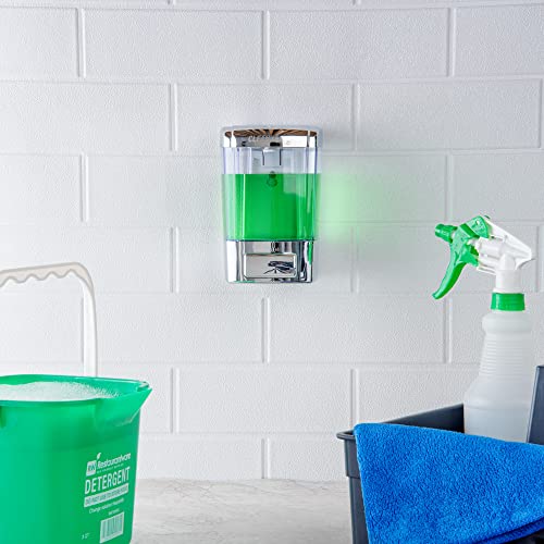 Clean Tek Professional 23.7 Ounce Manual Soap Dispenser, 1 Wall-Mountable Soap Dispenser - With Security Key, Clear Plastic Refillable Soap Dispenser, Push Mechanism, Transparent Tank - Restaurantware - color: Clear