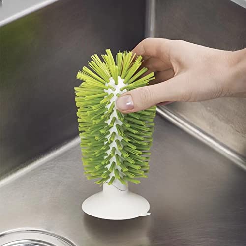 2PCS Glass Cleaning Brush with Suction Cup, Kitchen Bottle and Wine Cup Cleaner, Stable Washing for Cups, Mugs, Decanters and Jugs, Green - color: Green, size: 2PCS