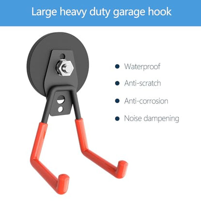 Super Strong Garage Magnetic Hooks Heavy Duty-8Pack,Powerful Magnetic Hook for Power Drill, Garden Tools, Hose, Straps, Steel Pegboard, Magnetic Garage Hooks, Workshop Magnetic Tool Holder - style: Large L/Middle L