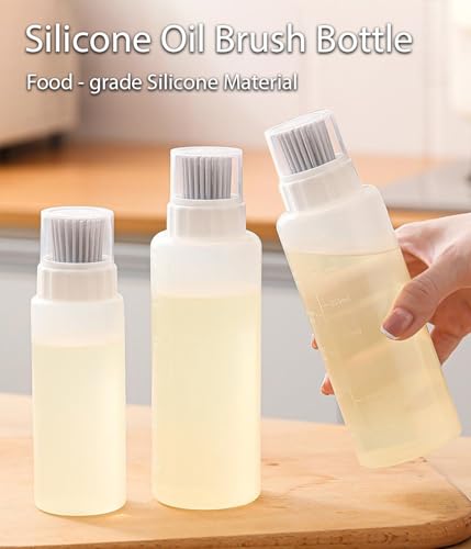 Food - Grade Silicone Oil Brush Bottle | Soft Heat - Resistant, Reusable Basting Tool With Scale, Outdoor Grill Oil Dispenser | Kitchen Squeeze Bottle, Non - Shedding (350ml 2pcs) - size: 350ml 2pcs