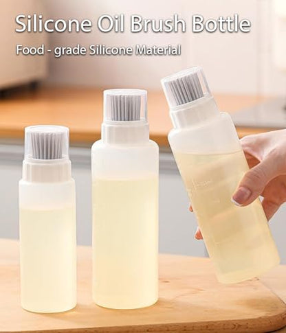 Food - Grade Silicone Oil Brush Bottle | Soft Heat - Resistant, Reusable Basting Tool With Scale, Outdoor Grill Oil Dispenser | Kitchen Squeeze Bottle, Non - Shedding (175ml 2pcs) - size: 175ml 2pcs