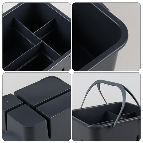 Plastic Cleaning Caddy with Handle, Portable Storage Caddy, Gray, F