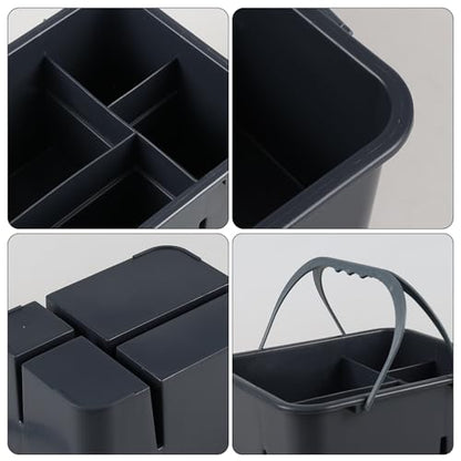 Plastic Cleaning Caddy with Handle, Portable Storage Caddy, Gray, F