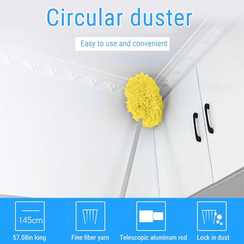 Microfibre Duster for High Ceilings, Ceiling Fan Duster, Extendable Duster with 67 Inches Extension Pole, Detachable, Washable Lightweight Duster, for Ceiling Fan, Webs, Blinds