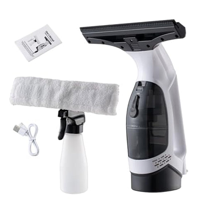 Window Vacuum Rechargeable Handheld Window Vacuum Squeegee Cordless with Spray/Wipe/Suck up Water 2KPa Powerful for Mirror Glass Car Windshield