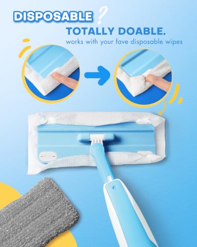 Kids Spray Mop, Blue Toddler Cleaning Set with Refillable Water Spray Tank, Lightweight Pretend Play Mop Toy for Boys Girls, Montessori Housekeeping Toy Gift - size: Blue, style: Spray Mop