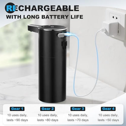 2 Pack Automatic Soap Dispenser: 13.52oz/400ml Wall Touchless Liquid - 4-Level Adjustable Modern Electric Hand Soap Dispenser - Kitchen Bathroom Kids Family Black - color: 2 Pack Black Liquid