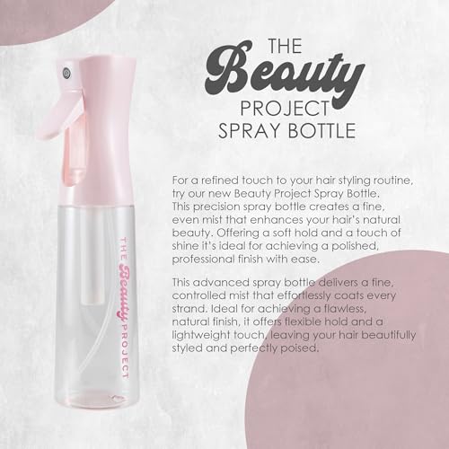 Spray Bottle Mister for Hair - Continuous Mister, Fine Water Mist, Trusted by Professional Salons & Barbers, 10.1oz - Clear Bottle (Light Pink) - color: Light Pink