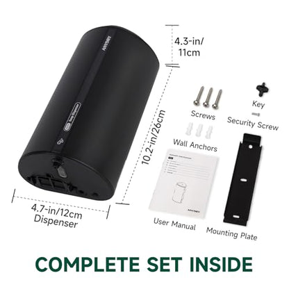 anydry 29fl.oz/850ml Commercial Automatic Liquid Soap Dispenser Wall-Mounted Large Capacity Model AD1209 Black - color: Black