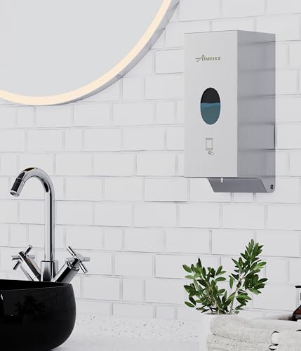 Automatic Touchless 304 Stainless Steel Wall Mounted Soap Dispenser, 800ml (27 fl oz) Commercial Battery Operated Hands-Free for Restaurant, School, Office & Public Restrooms