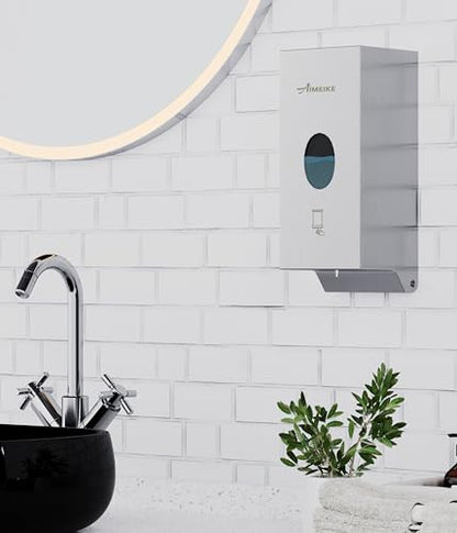 Automatic Touchless 304 Stainless Steel Wall Mounted Soap Dispenser, 800ml (27 fl oz) Commercial Battery Operated Hands-Free for Restaurant, School, Office & Public Restrooms