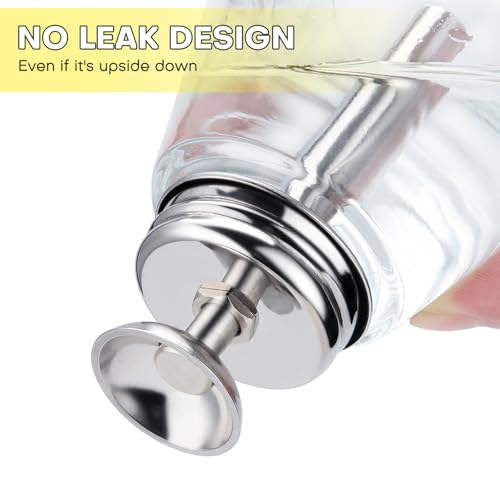 Noverlife 6Oz / 180ml Clear Acetone Pump Dispenser with Cap, Cone Glass Rubbing Alcohol Dispenser Push Down Nail Polish Remover Pump for Makeup Remover, Leak-Proof Press Glass Bottle for Makeup - color: A - 1pcs - Clear Cone Shaped