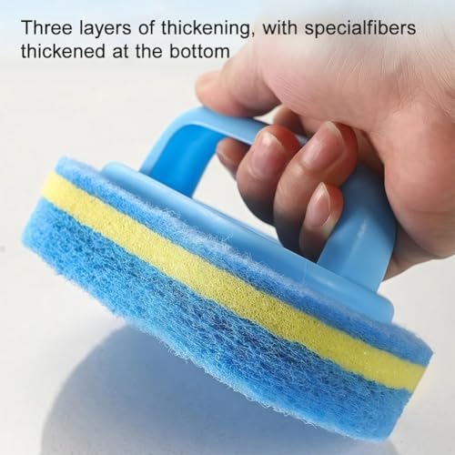 Cleaning Brush for Bathroom, Kitchen, Bathtub, Toilet, Multi-Surface Shower Cleaner & Toilet Brush Cleaner with Comfortable Handle(Blue) - color: Blue