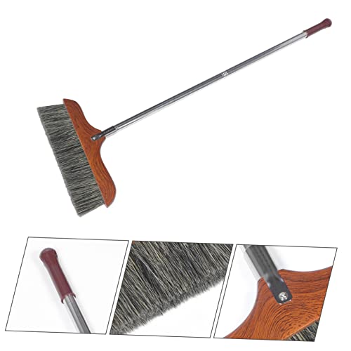 GARVALON Long Handle Telescoping Broom Detachable Dustpan Lightweight Soft Bristles for Indoor Floor Cleaning Dust and Hair Removal for Home and Office Use
