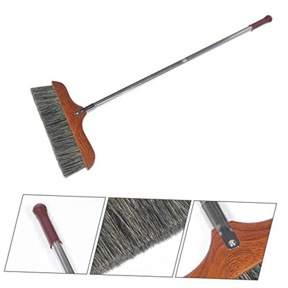 GARVALON Long Handle Telescoping Broom Detachable Dustpan Lightweight Soft Bristles for Indoor Floor Cleaning Dust and Hair Removal for Home and Office Use