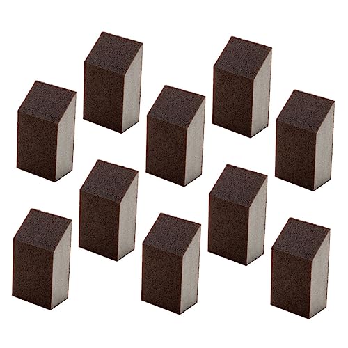 10pcs Emery Sponge Wet Dry Sandpaper Kitchen Tool Carborundum Sponge Buffing Diamond Polishing Pads Pan Washing Pot s Kitchen Brush Brown