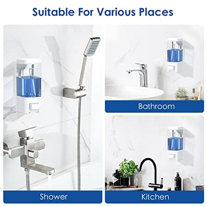 Manual Soap Dispenser, 17oz/500ml Wall Mount Soap Pump, Large Capacity Kitchen Bathroom Hand Soap Dispenser, Commercial Refillable Shampoo Shower Gel Lotion Dispenser, White - color: White 500ml