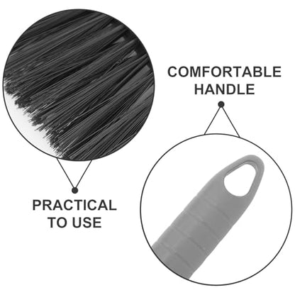 Uonlytech Outdoor Broom for Floor Cleaning with Long Handle, Heavy Duty Angle Broom in Nordic Gray, Plastic Sweeping Tool for Indoor and Outdoor Use