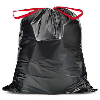 25 Gallon Trash Bags with Drawstring, 90 Count, Black | Heavy Duty, Large Capacity, Strong Plastic Liners Garbage Bags for Kitchen, Yard, Industrial, Commercial