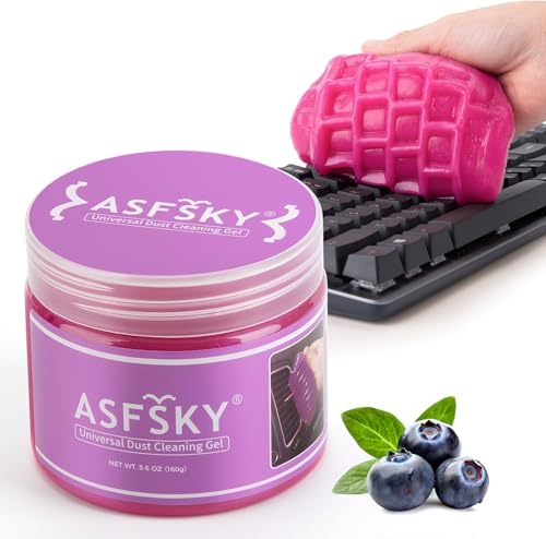 ASFSKY Keyboard Cleaner Universal Cleaning Gel,Slime for Detailing Car Interior Dust Putty Cleaning Goop Cleaner Wipes Swaps for PC Tablet Laptop Keyboards, Cameras,Car Vents, 160g/5.6oz,Rose Red - color: Rose Red