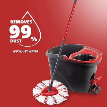 Mop Heads Replacements, 2 Pack 40% More Cleaning Power, Spin Mop Replace Refills for Easy Wring 1-Tank System, Deep Cleaning, Microfiber and Machine Washable