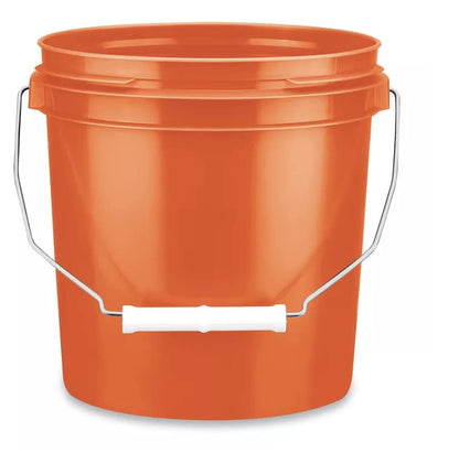 House Naturals 1 Orange and Black Gallon Food Grade Buckets pails with Lids BPA Free Plastic containers -(Pack of 6) Made in USA