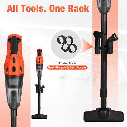 ValueMax Cordless Handheld Vacuum, Portable Vacuum Cleaner Dry/Wet Suction with 20V Rechargeable Battery and Multi-Nozzles for Car, Home and Pet Hair Cleaning(Battery Included)