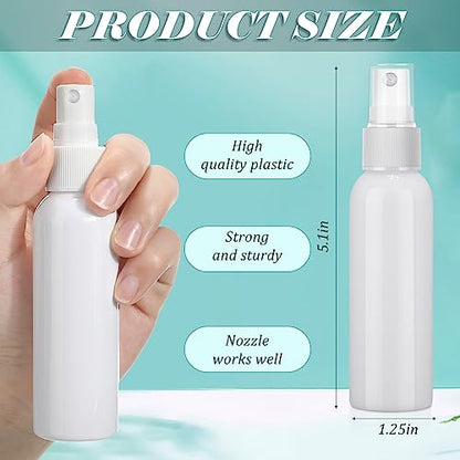 Tanlade 100 Pcs 2oz Small Spray Bottles Refillable Mini Spritzer Clear Empty Plastic Spritz Bottle Refillable Reusable Travel Size Mist Sprayer for Travel Cleaning Perfume Liquid(White) - color: White