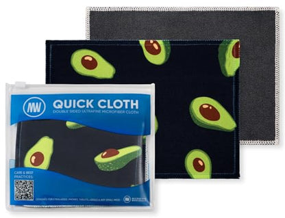 Microfiber Wholesale Quick Cloth Glasses Cleaning Cloths–5x7 Avocado 2-Pack with Case | Double-Sided Lens Cleaner for Eyeglasses, Camera, Screens & Glass | Reusable Microfiber Glass Polishing Cloths - color: Avocado, size: 5"x7"