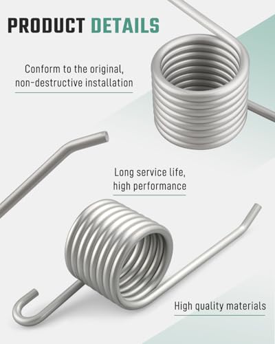 5 Loops FG6127L4 Mop Bucket Wringer Spring Fit for Rubbermaid FG612788 Series Mop Bucket, Commercial Side-Press Wringer Repair Parts, 2Pcs Heavy-Duty Torsion Spring Kit