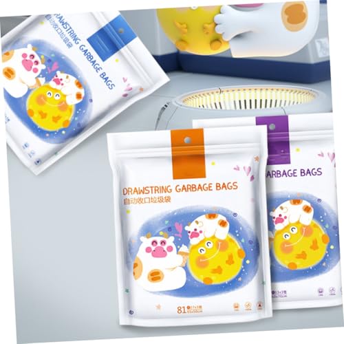 Thickened Kitchen Trash Bags with Drawstring 69pcs 50x55cm Portable Garbage Bags for Home Use Compatible with Bin Diameter ≤37cm