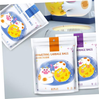 Thickened Kitchen Trash Bags with Drawstring 69pcs 50x55cm Portable Garbage Bags for Home Use Compatible with Bin Diameter ≤37cm
